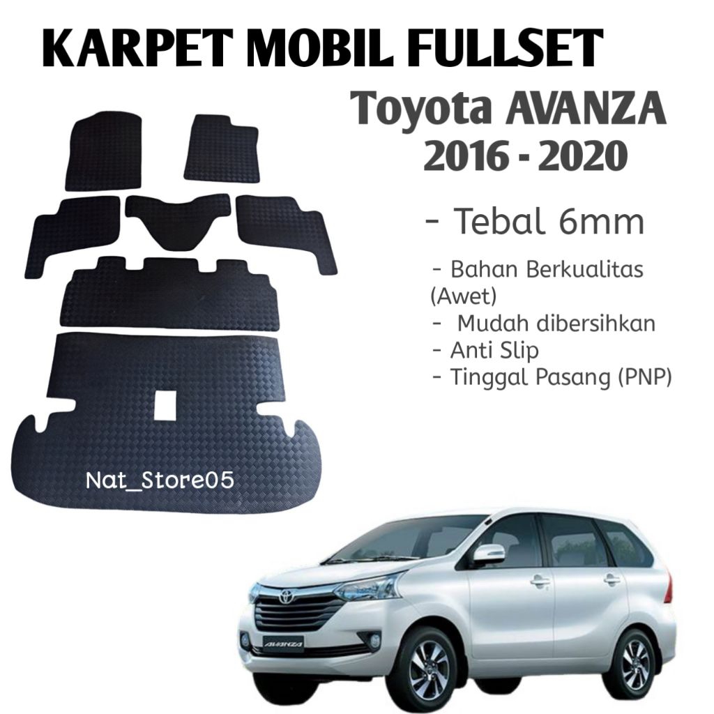 KARPET FULLSET MOBIL AVANZA NEW 2016 - 2020 / KARPET MOBIL TOYOTA NEW AVANZA
