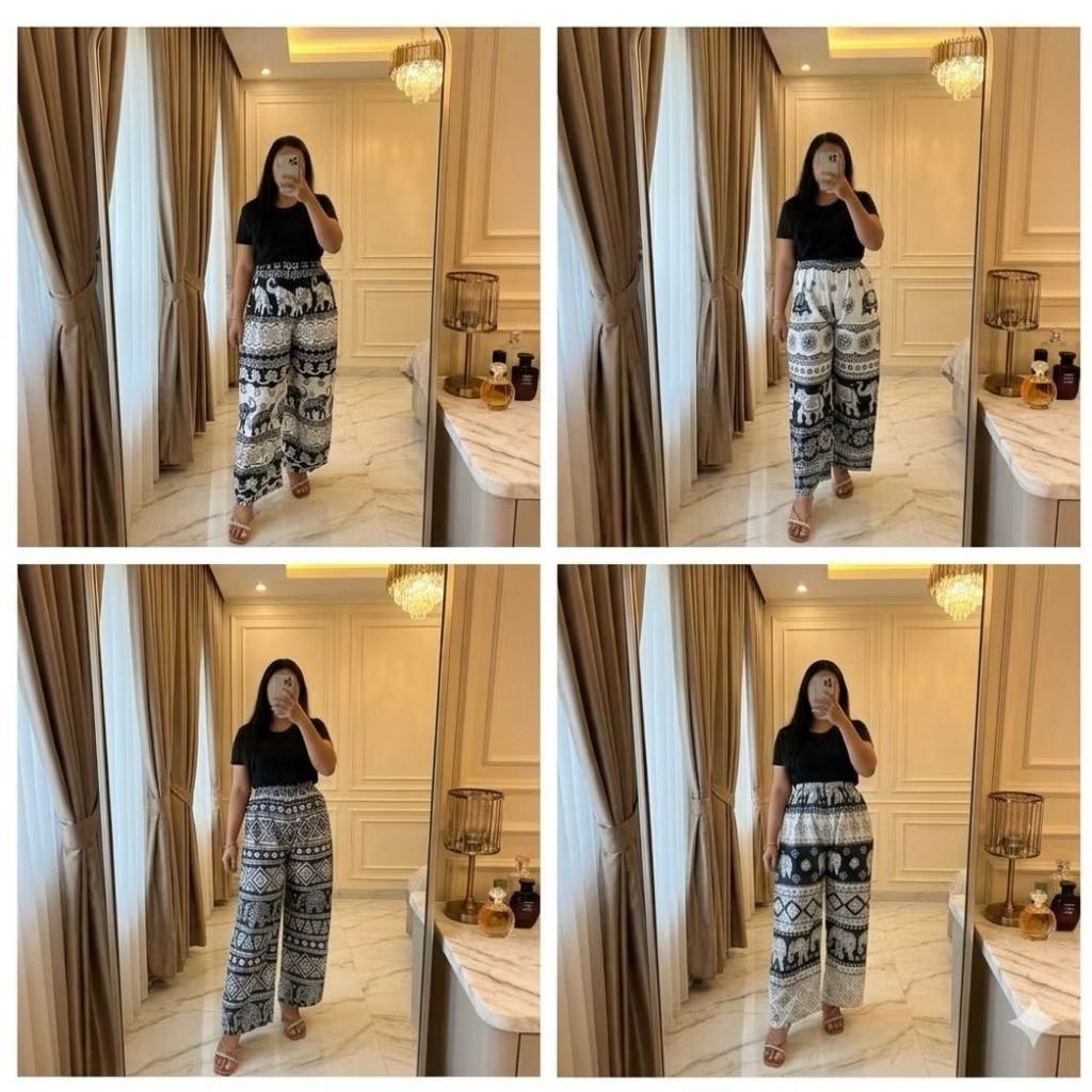 Celana Kulot Gajah JUMBO Etnik Bali Jogja Thailand Unisex Dewasa Rayon Adem