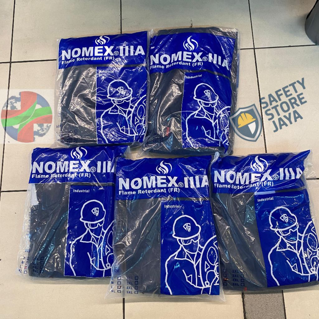 Coverall Nomex IIIA Anti Percikan Api Biru Dongker Original - Wearpack Safety Nomex Biru