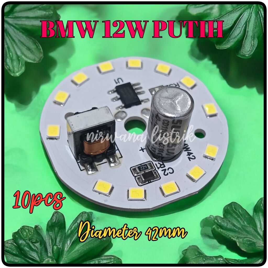 PCB LAMPU LED BMW 12W D-42MM PUTIH