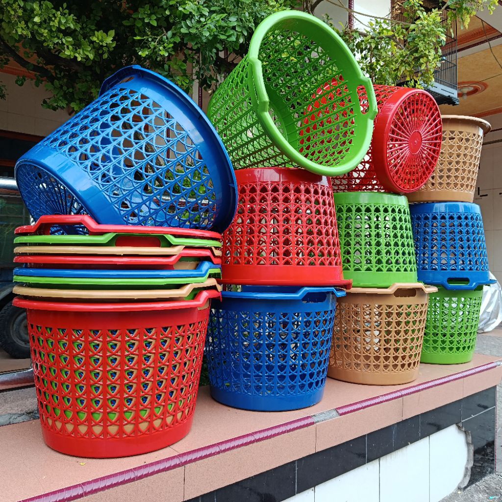 Keranjang Pakaian / Keranjang Plastik Bulat Laundry
