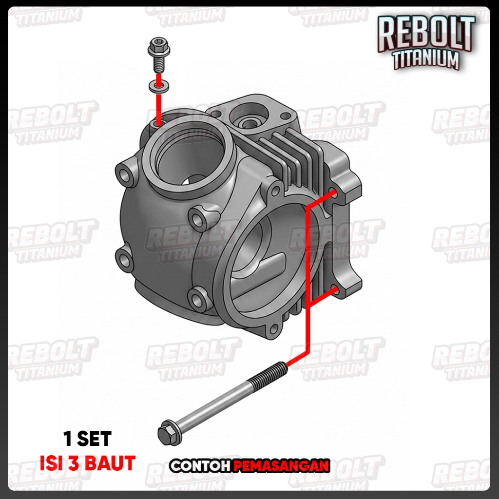 Baut Titanium Blok Head Mio Smile Sporty GR5 REBOLT