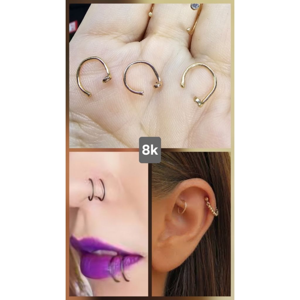 Anting hidung Emas 8 karat Anting hidung atau telinga atas emas kadar 8 karat