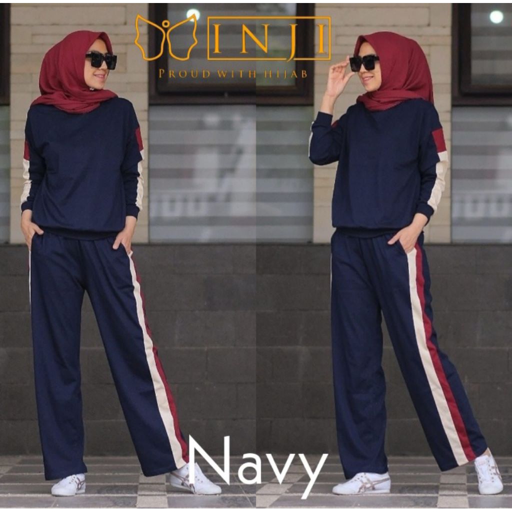 STELAN OLAH RAGA MUSLIM  SET SPORTY INJI ORIGINAL BY INJI