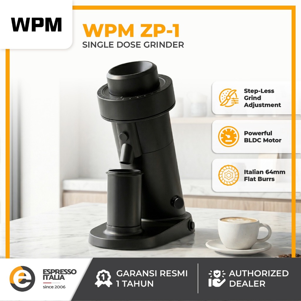 Grinder Kopi WPM ZP-1 With RPM Adjustment Single Dose Flat Burrs 64mm Professional Coffee Grinder Hi