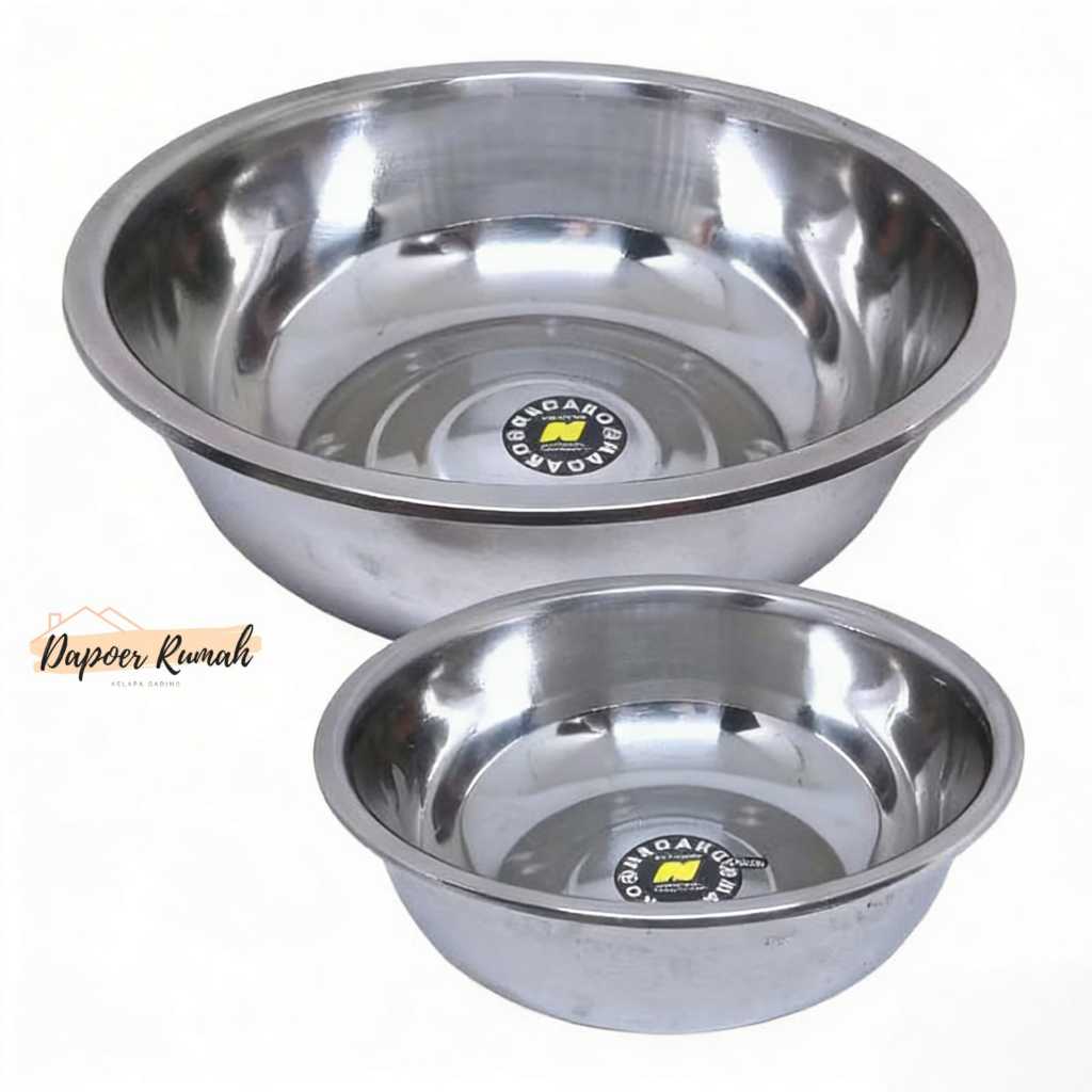 Baskom Nagako 38 Cm/Baskom Stainless Besar/Baskom Sayur Stainless 38 Cm
