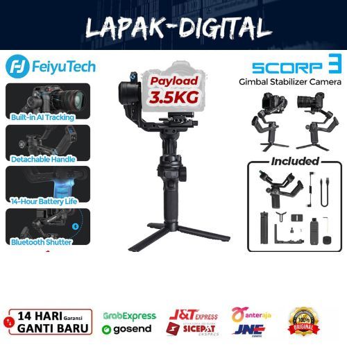 Feiyu SCORP 3 Gimbal Stabilizer / Feiyutech SCORP 3 3-Axis Gimbal Stabilizer Garansi Resmi