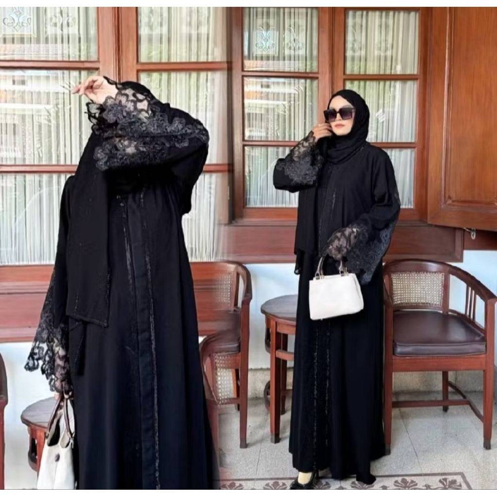 Abaya Hitam Gamis Wanita Turkey Terbaru Dubai Mesir S-XL