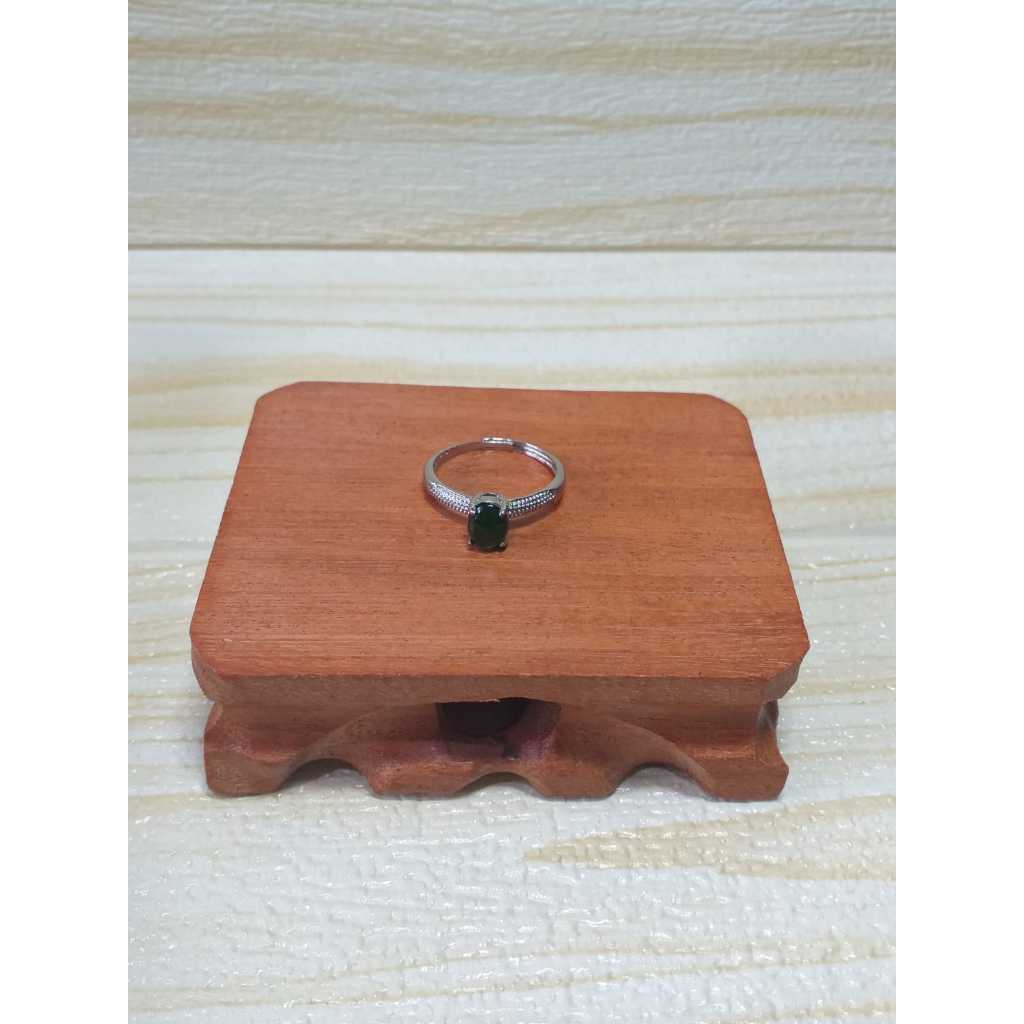 Cincin Giok / Jade / Jadeite Burma Imperial Bening & Bersih Natural / Asli Ring Perak