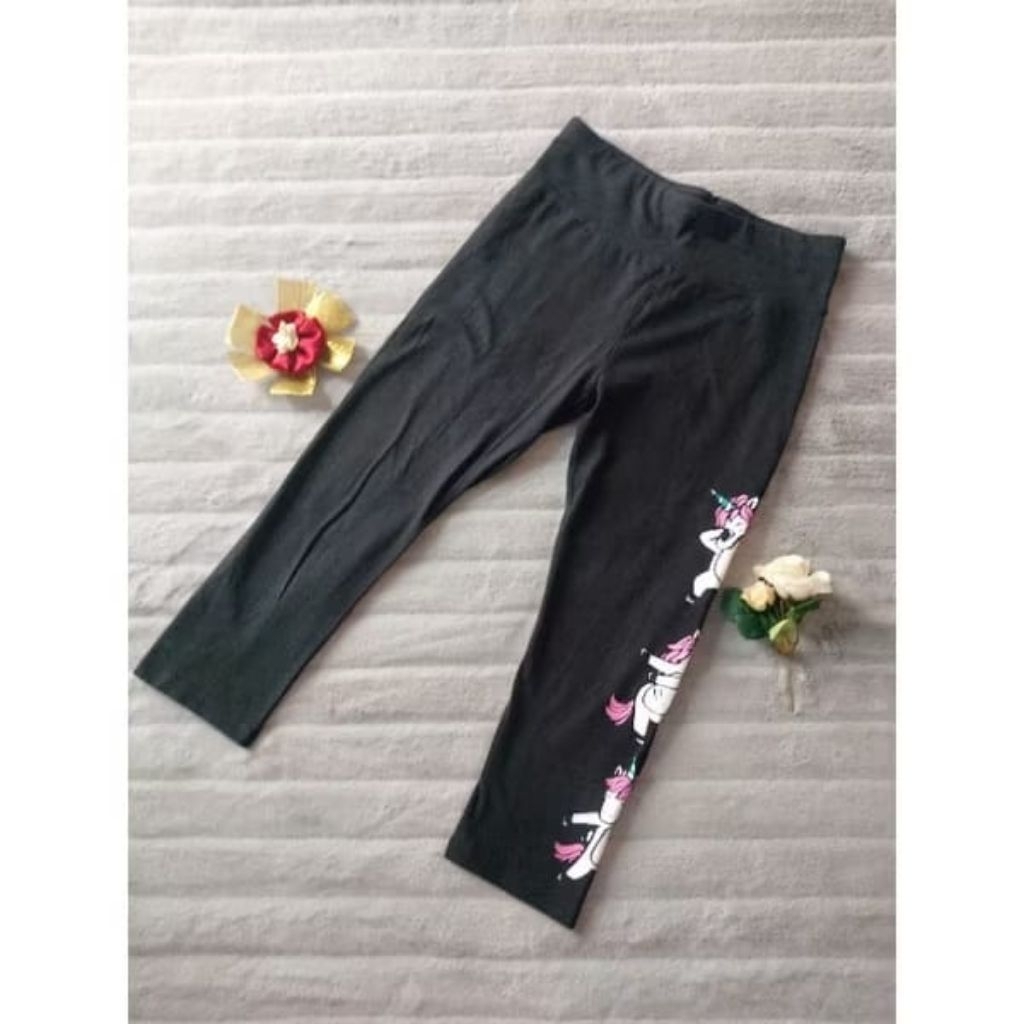 Celana Legging Anak Justice Hitam Motif Unicorn