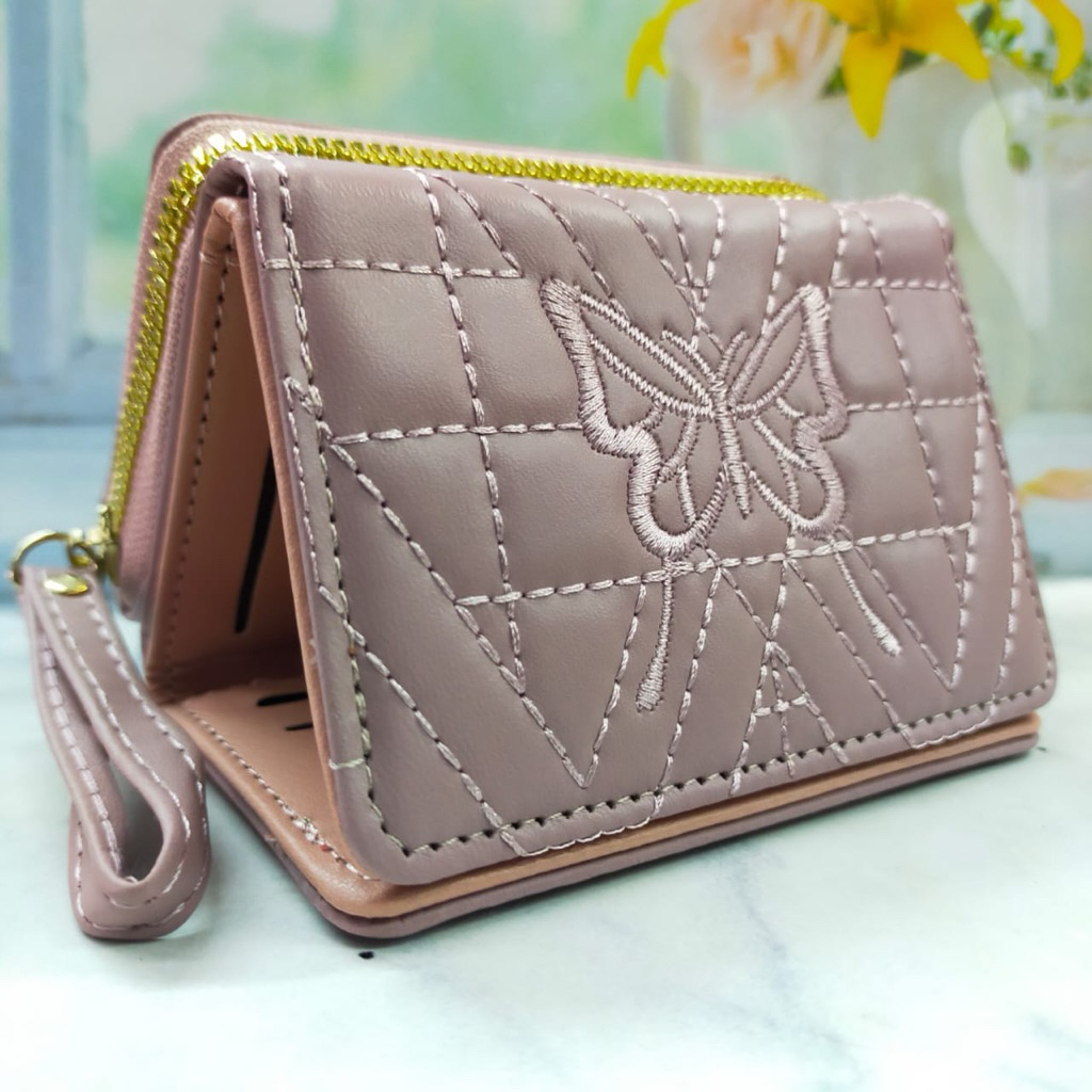 COD DOMPET WANITA MINI LIPAT 3 KOIN KARTU RESLETING DOMPET KECIL WANITA FOREVER YOUNG
