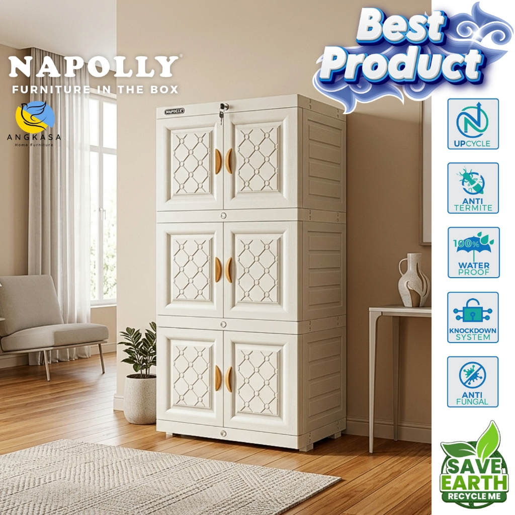 Napolly MCAB 36 ION + Rak Susun + 3 Susun + Napolly + Lemari Minimalis