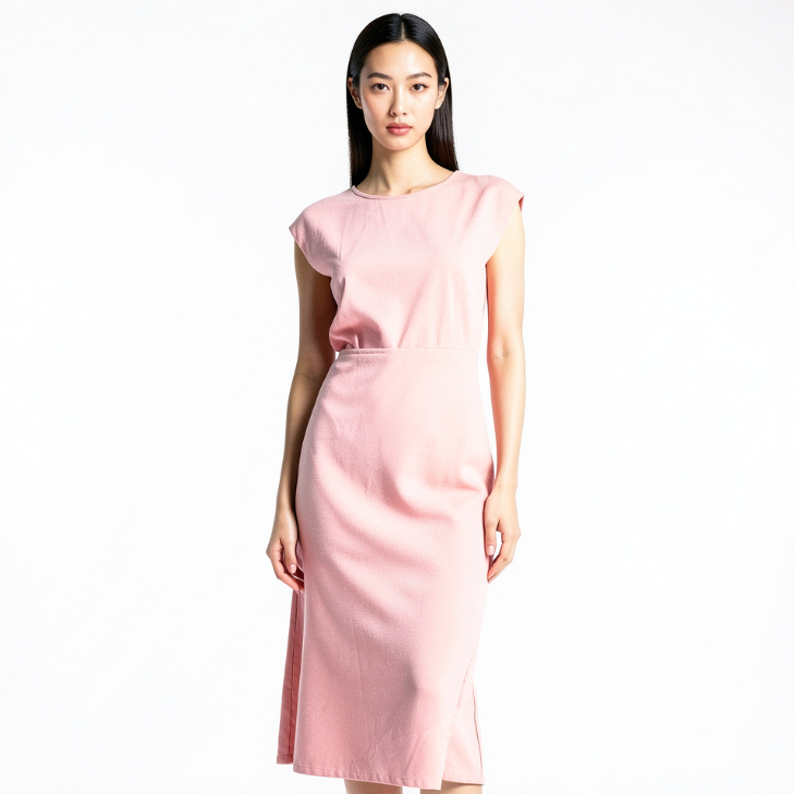 Eprise Mademoiselle Dress Sleeveless, Midi PINK  HP35A | Terusan Casual Wanita