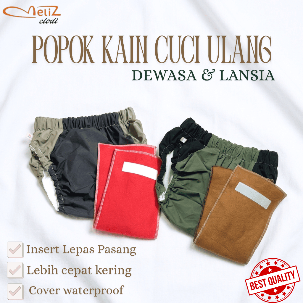 Cloth Diaper Waterproof,Clodi Lansia ,Cloudy Lansia,Popok Orangtua,Popok Orang sakit,Popok Kain cuci