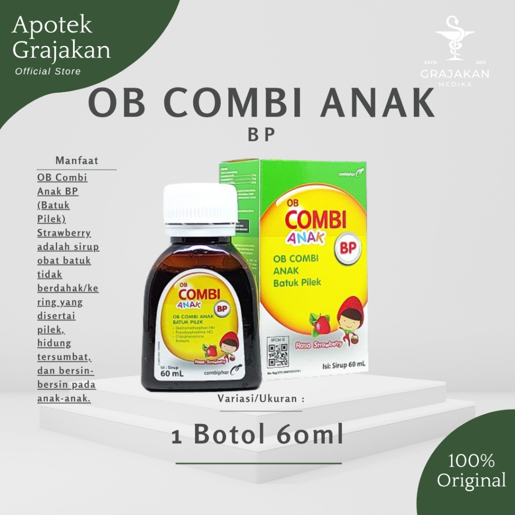 OB Combi Anak BP (Batuk Pilek) 60ml Rasa Strawberry