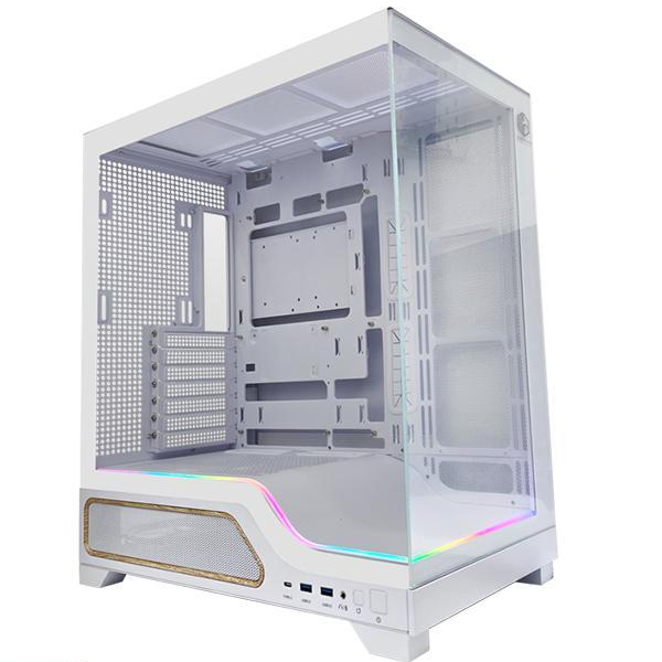 CUBE GAMING PREMIUM PERICH WHITE - ATX Gaming Case - Panoramic View - All White Inside / Casing PC G