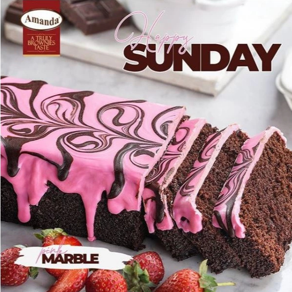 Amanda - Brownies Pink Marble oleh oleh Bandung Amanda Brownies Pink Marble