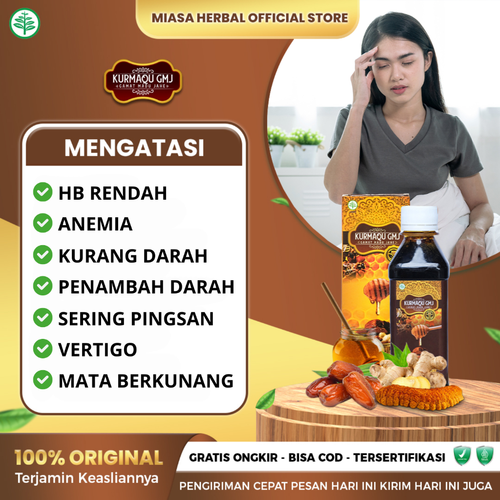 Kurmaqu GMJ Obat HB Rendah, Peninggi HB Rendah, Menaikan HB Rendah, Anemia, Penambah Darah, Hemoglob