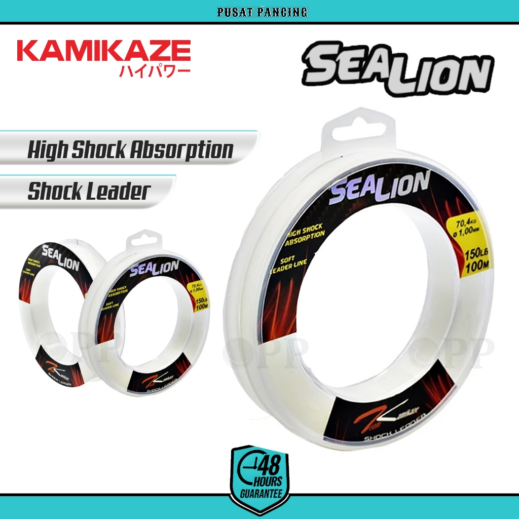 PUSATPANCING5 - Senar Pancing Leader Team Kamikaze Sea Lion Shock Leader 100M Clear Untuk Mancing di