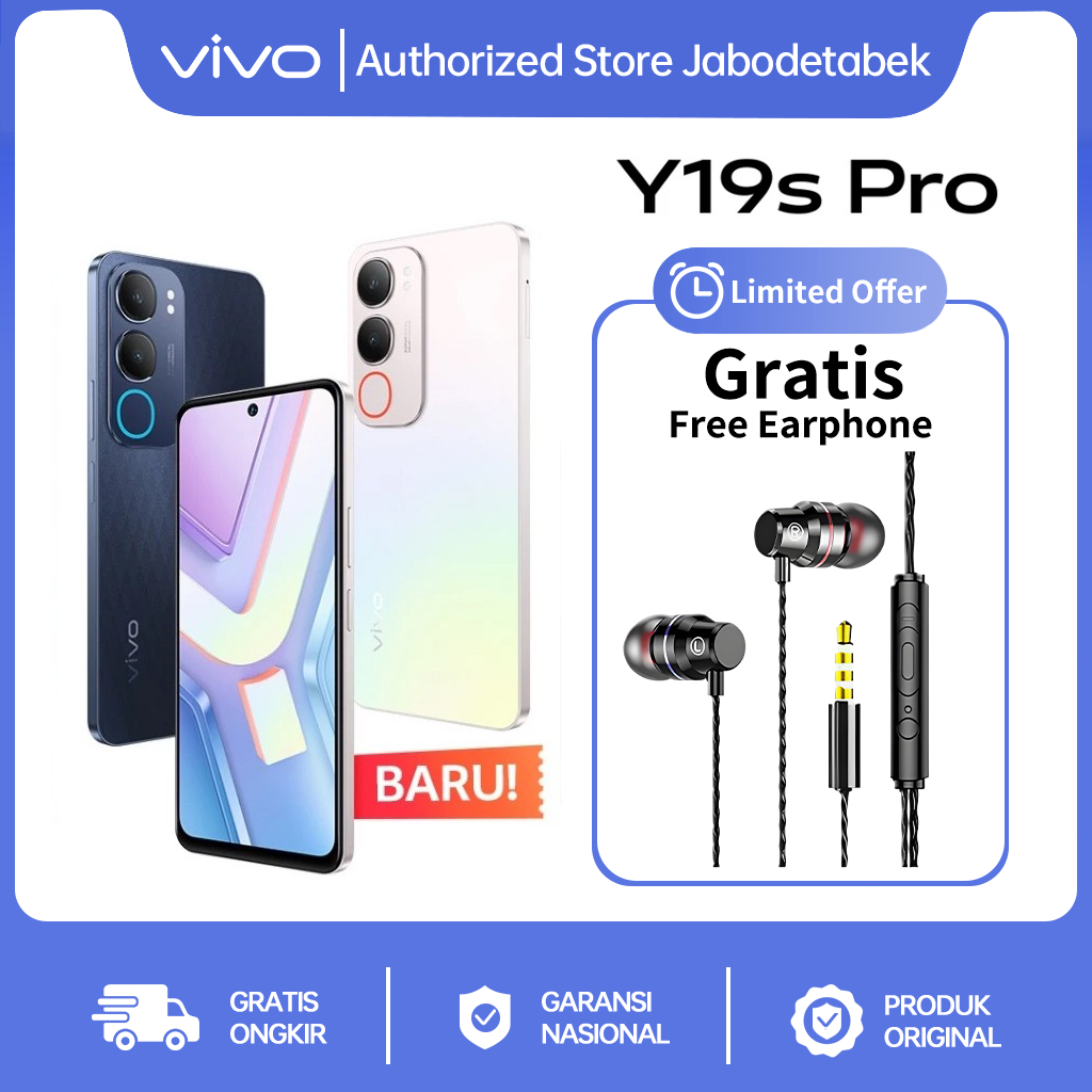 vivo Y19s Pro, 6000mAh + 44W FlashCharge, Tahan Banting Ekstrem, Tahan Hujan IP64, Dual Stereo Speak