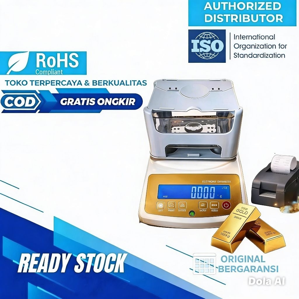 Timbangan Emas, Perak & Platinum Digital Kapasitas 1.5Kg Bergaransi - Alat Uji Kadar Emas Otomatis