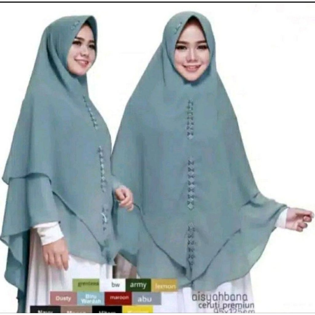 TERLARIS FIFAIZ GELERY - SW KHIMAR JUMBO SYARI DUA LAYER CERUTY PAYET Hijab Instan Ceruti Premium 2 