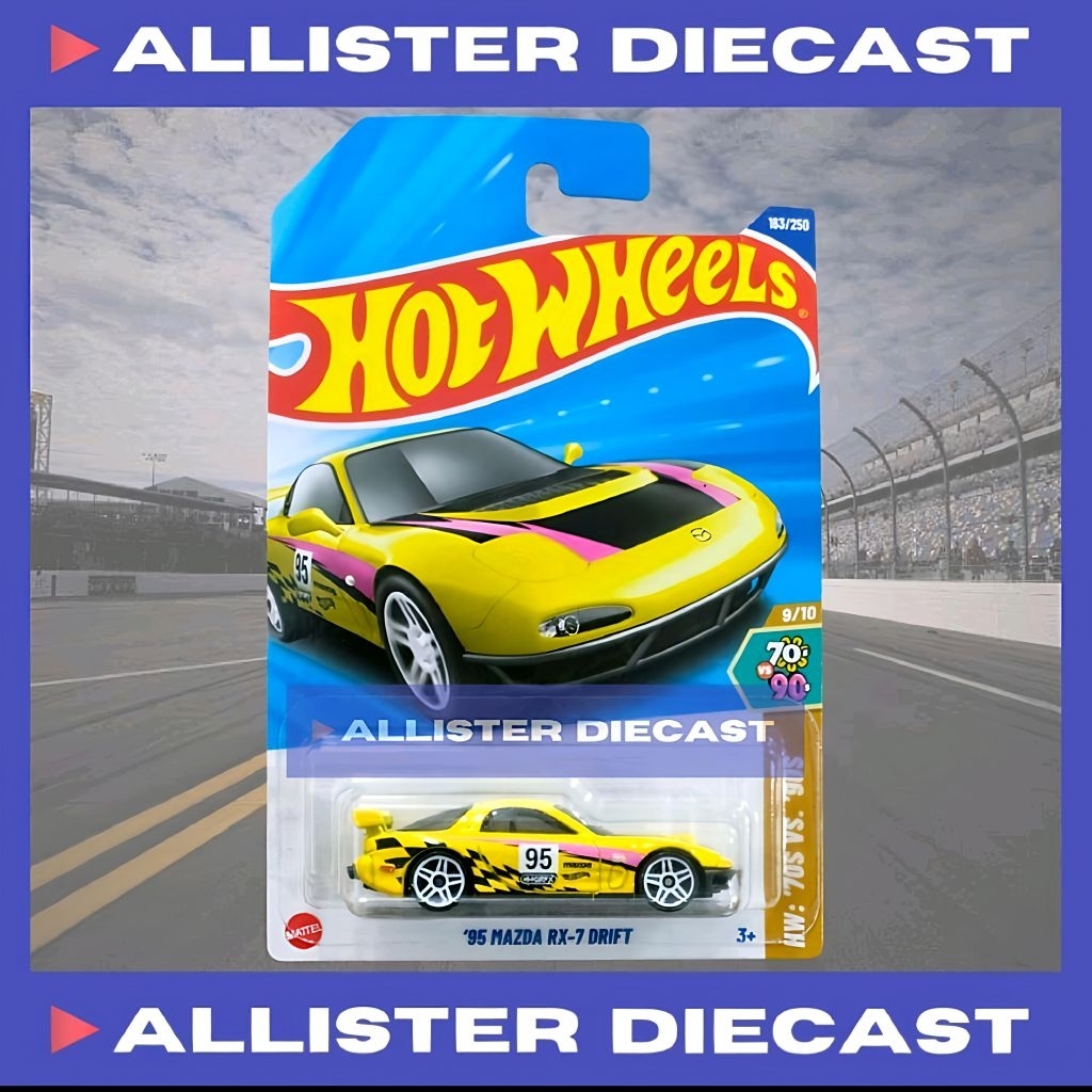 Hot Wheels 95 Mazda RX7 Drift Kuning Hotwheels 95 Mazda RX7 Drift Yellow HW 70S VS 90S Hot Wheels Ma