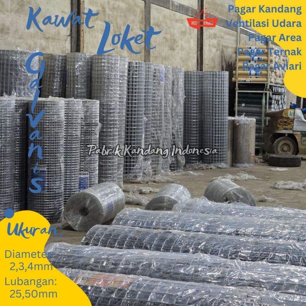 KAWAT LOKET RAM PUTIH GALVANIS LENGKAP PANJANG 30 METER/ KAWAT RAM GALVANIS ANTI KARAT TEBAL 2mm 3mm