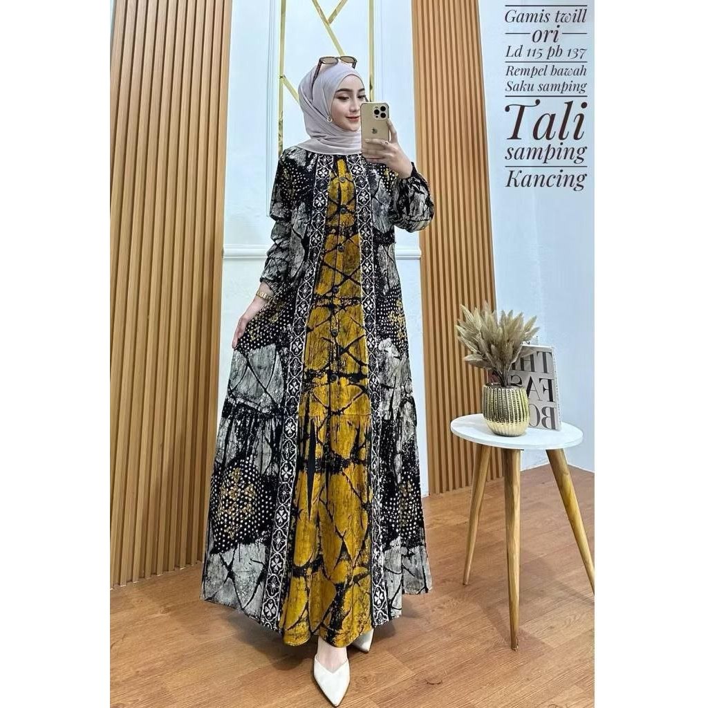 SR01 GAMIS TWILL ORI SLIM- GAMIS TWILL LD 112-117 | GAMIS TWILL ORI PREMIUM | TWILL BATIK PEKALONGAN