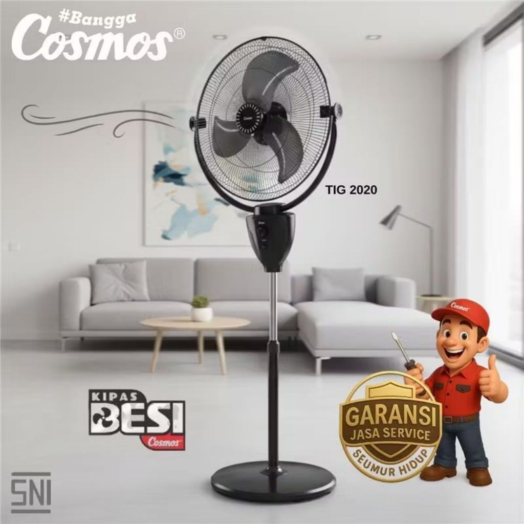 Cosmos TIG 2020 Kipas Angin Berdiri Besar 20inch Super Kencang Stand Fan