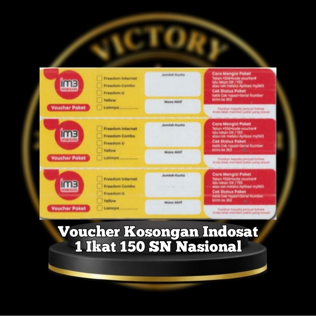 Voucher kosongan Indosat Im3 1 Ikat 150 SN / Voucher fisik / Bahan kertas injek kuota Indosat murah