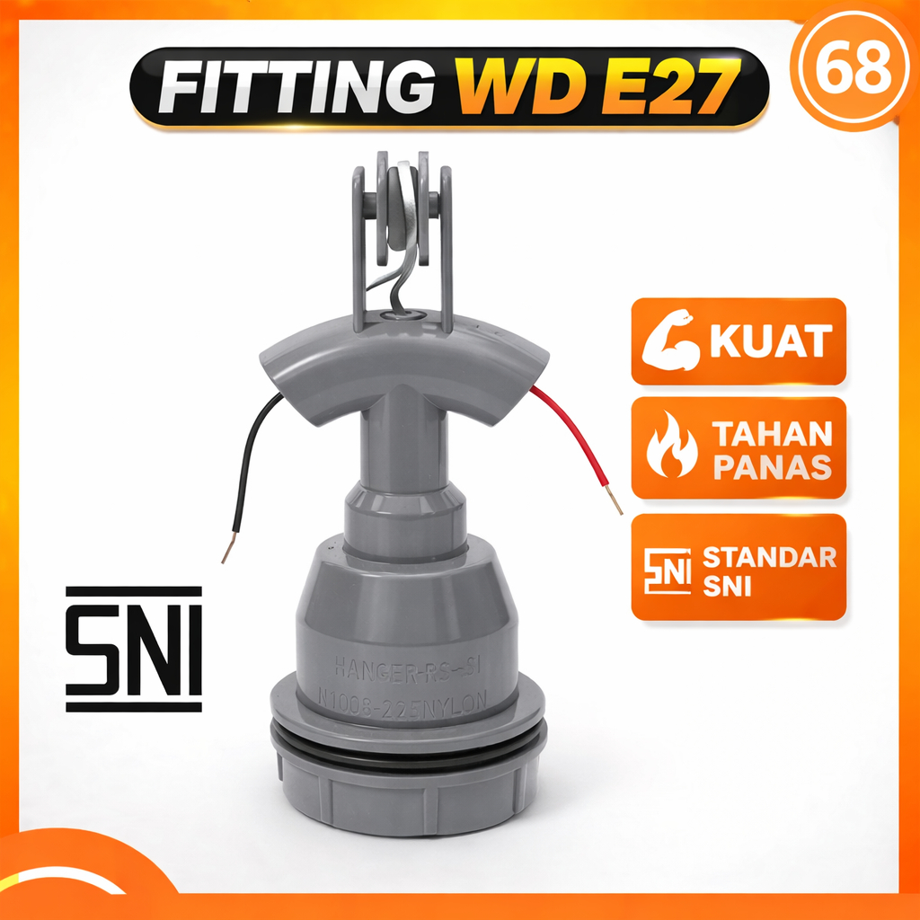 FITTING GANTUNG KERAMIK WD E27 MIKAWA SNI