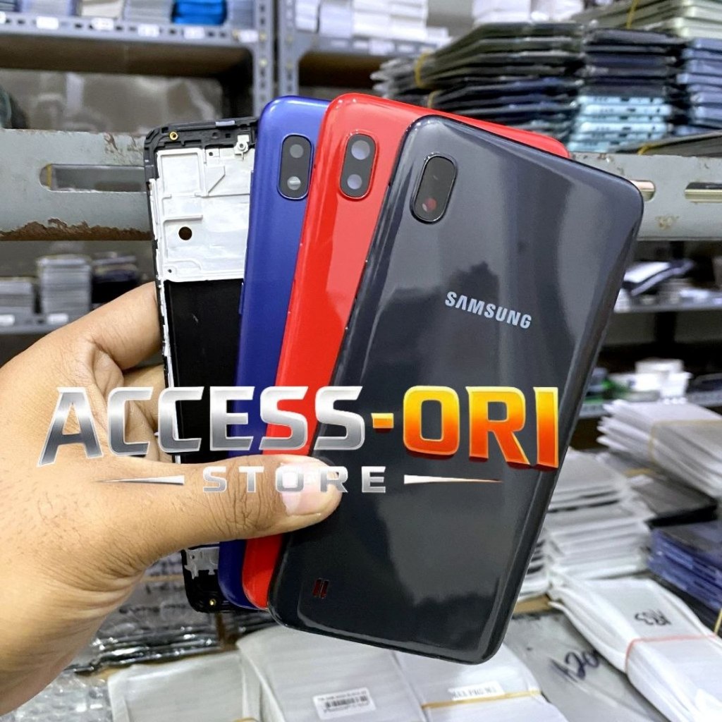 Casing Housing Fullset HP Samsung Galaxy A10 SM-A105F BAckdoor + Frame LCD Bekdor Kesing Full Set