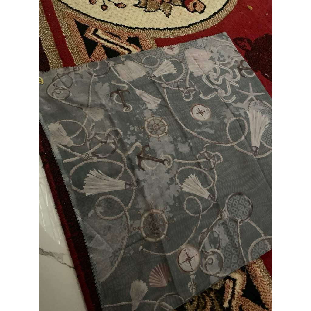 Preloved buttonscarves nautical voal square