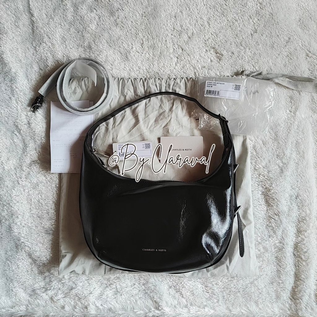 Tas Charles and Keith Bryna Curved Hobo Bag - Noir / Tas CK New Original