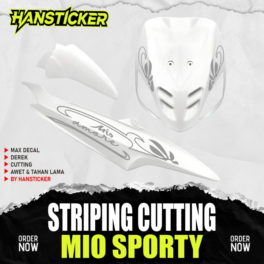 STRIPING CUTTING  MIO SPORTY | MIO SMILE | MOTIF BUNGA AMORE | STICKER BODY YAMAHA MIO