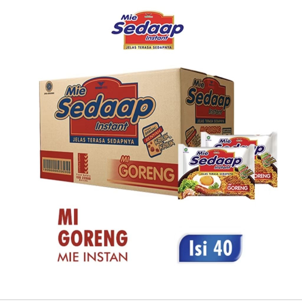 Mie Instan Sedap Goreng  1 Dus 40 Pcs