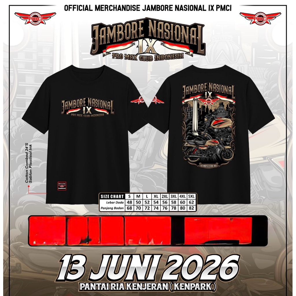 KAOS ACARA JAMNAS PMCI lX SURABAYA ORIGINAL Tgl 13 JUNI 2026 FREE STIKER+GANCI