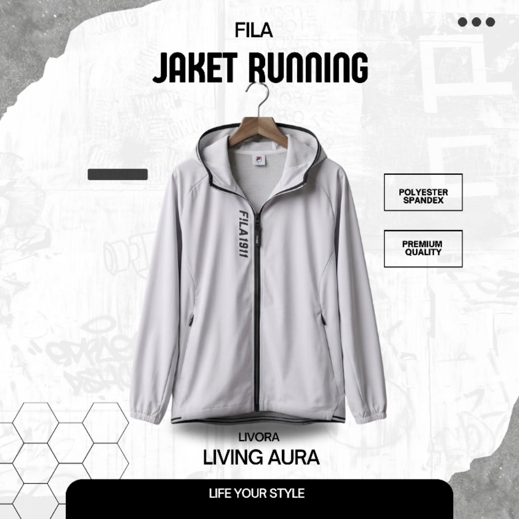 Jacket Running Fila Original Warna Putih Like New