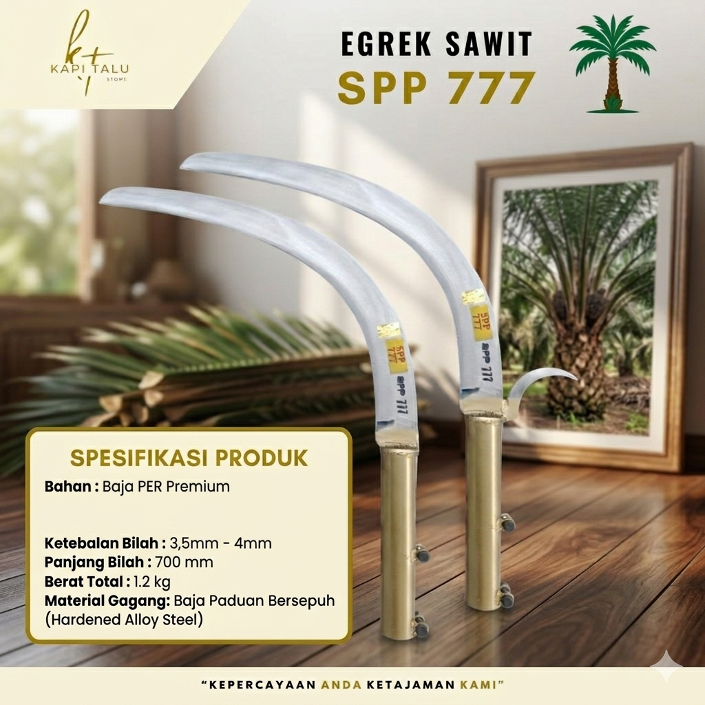[Kapitalustore] Egrek Sawit SPP777 Asli | Baja PER Premium Tebal | Alat Panen Sawit Profesional