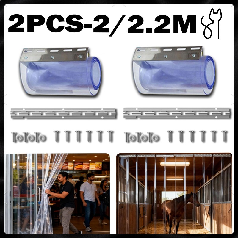 2PCS Tirai Plastik PVC Strip Kualitas Terbaik Tirai Pintu Plastik Strip Kurtain PVC Bening Tirai Str