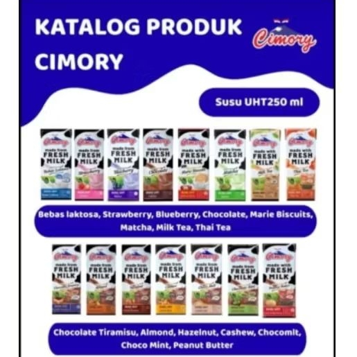 Susu UHT Cimory Fresh Milk 250ml - Susu Pertumbuhan Anak dan Dewasa Rasa Almond Cokelat Matcha Hazel