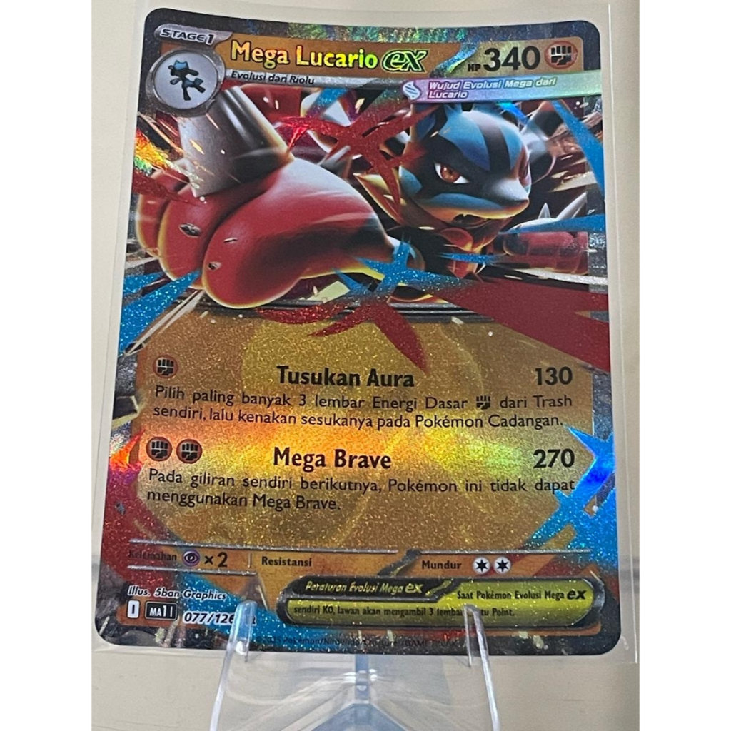 Kartu Mega Lucario EX RR 077/126 Pokemon Evolusi Mega