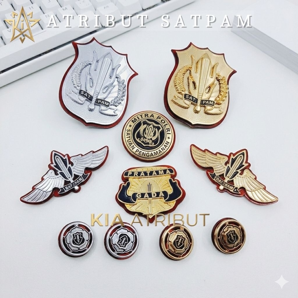 PIN LENCANA SATPAM LUXURY TERLENGKAP / ATRIBUT SATPAM LUXURY