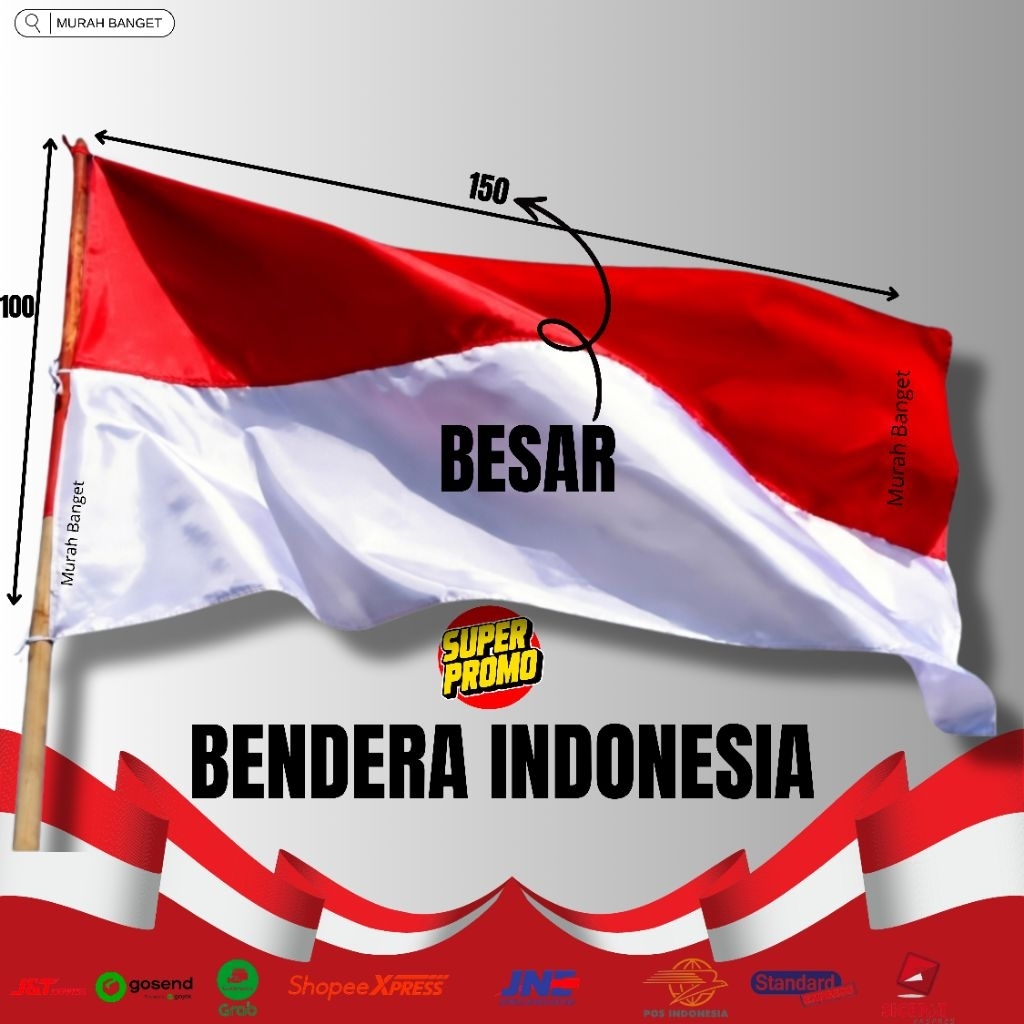 Bendera merah putih Ukuran 150X100 | Bendera Indonesia