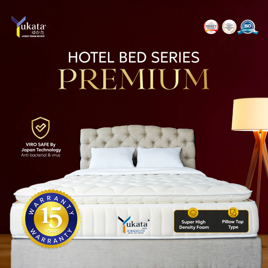 YUKATA PREMIUM | Kasur HOTEL Series Spring Bed Pocket Tebal 32 cm - 180x200 Free Bantal