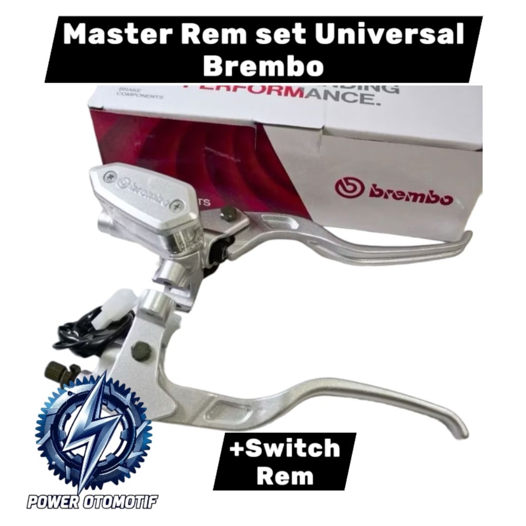 HANDLE MASTER REM OVAL SILVER BREMBO SET KANAN KIRI MODEL RCB TABUNG OVAL UNIVERSAL MIO BEAT VARIO A