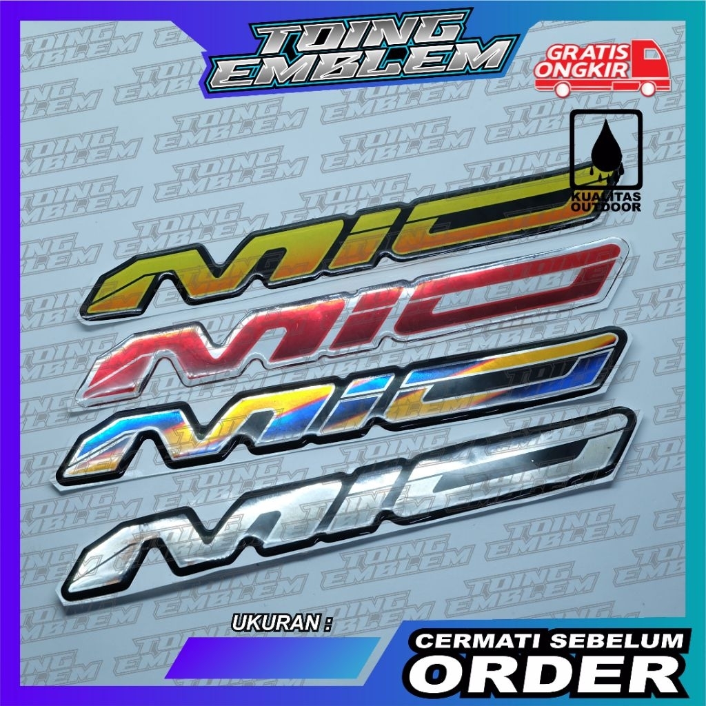emblem timbul yamaha mio / stiker timbul mio / emblem yamaha mio smile / emblem timbul mio warna / e
