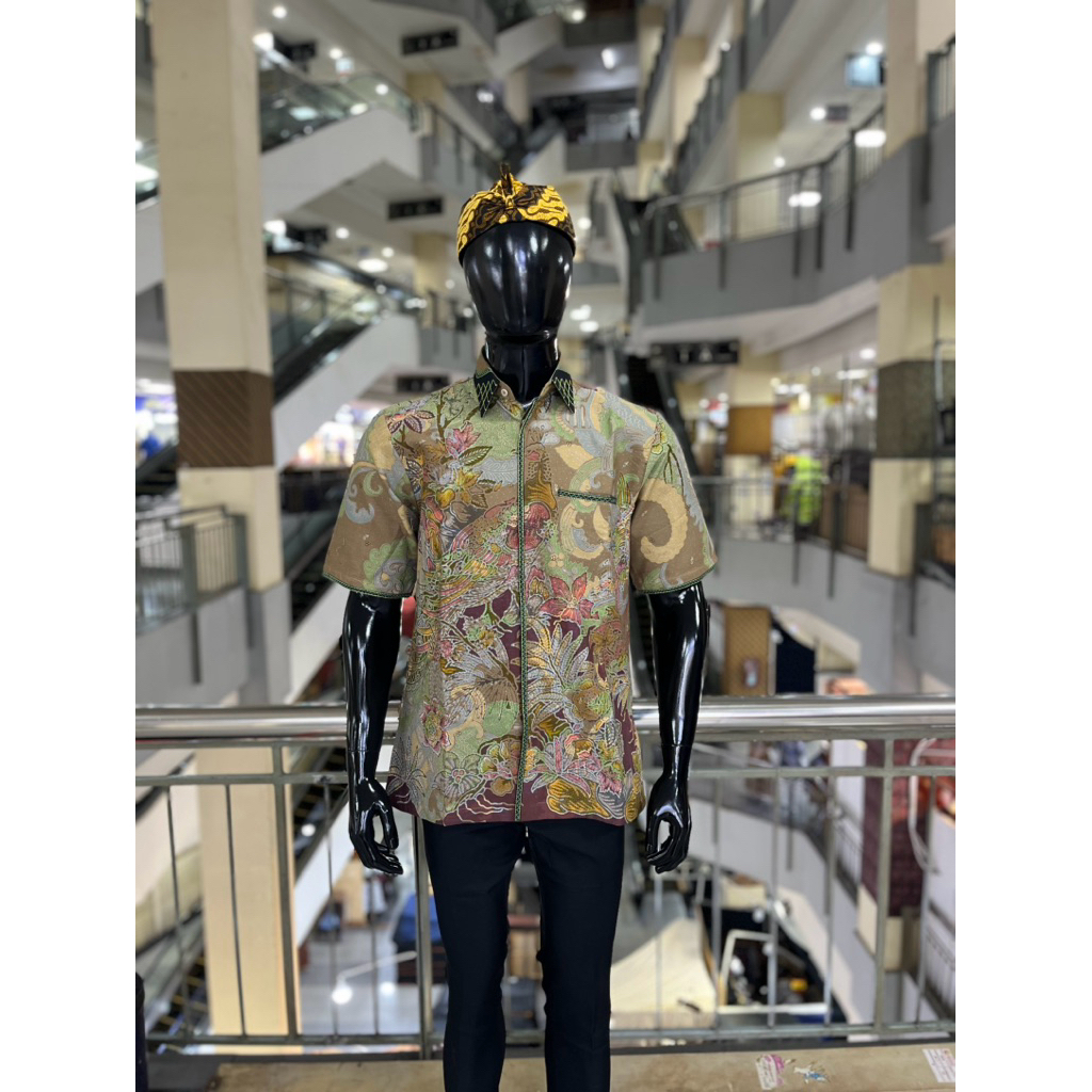 Kemeja batik tulis laseman bahan katun lapisan trikot waffer