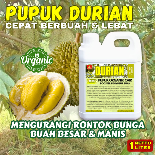 1 Lt - Pupuk Durian Organik Cepat Berbuah Anti Rontok Bunga Dan Buah Pupuk Pelebat Durian Lokal Mont